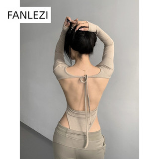 FANLEZI jumpsuit nữ bodysuit áo hở lưng áo liền quần tráng lệ thông thường chic may đo WCS2460NIR