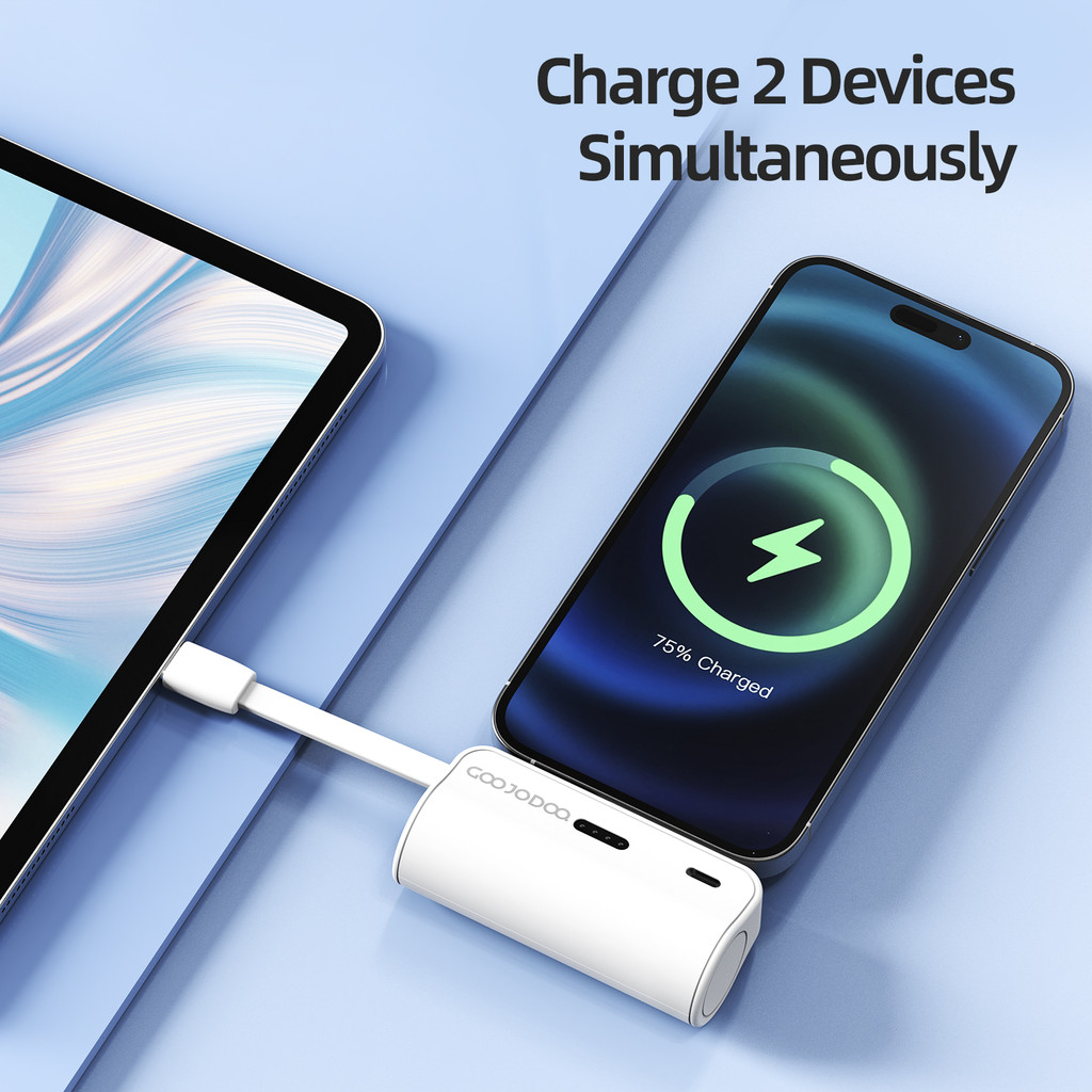 sạc dự phòng mini GOOJODOQ 2024, Pin dự phòng không dây di động có phích cắm Type-C và Lightning | BigBuy360 - bigbuy360.vn