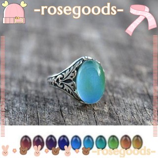 ROSE Creative Gift Color Change Rings Party Luminous Mood Ring New Fashion Gift For Women Girl Jewelry Size 5-11 Temperature Control