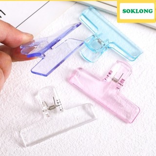 Kẹp giấy trong suốt basic K119 có màu, kẹp nhựa trong suốt kẹp giữ tài liệu đánh dấu ghi chú