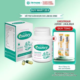 Viên Uống TPBVSK Esunvy Hỗ Trợ Giảm Bã Nhờn, Hỗ Trợ Giảm Mụn Hộp 30 Viên