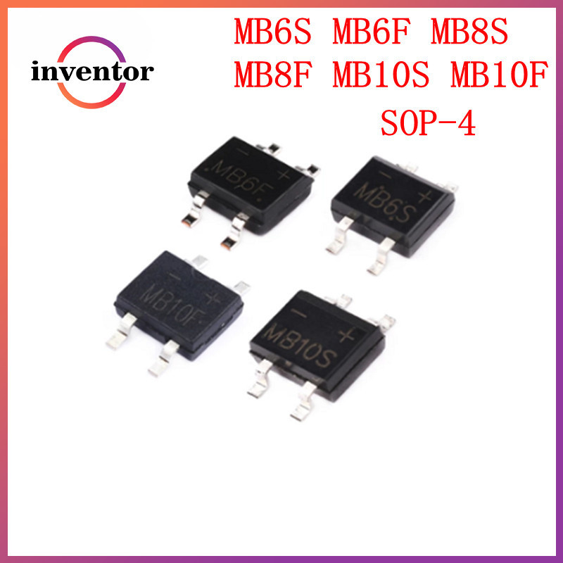 Bộ 50 MB6S MB8S MB10S MB6F MB8F MB10F SOP-4 Bộ chỉnh lưu cầu Diode SMD SOP4
