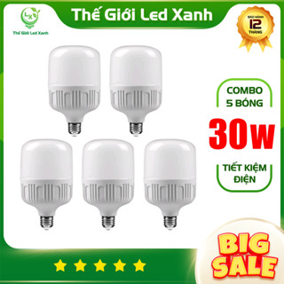 Bộ 5 bóng đèn led 30W cao cấp tiết kiệm điện năng,thay thế các đèn huỳnh quang, đèn compact, bảo hành 12 tháng