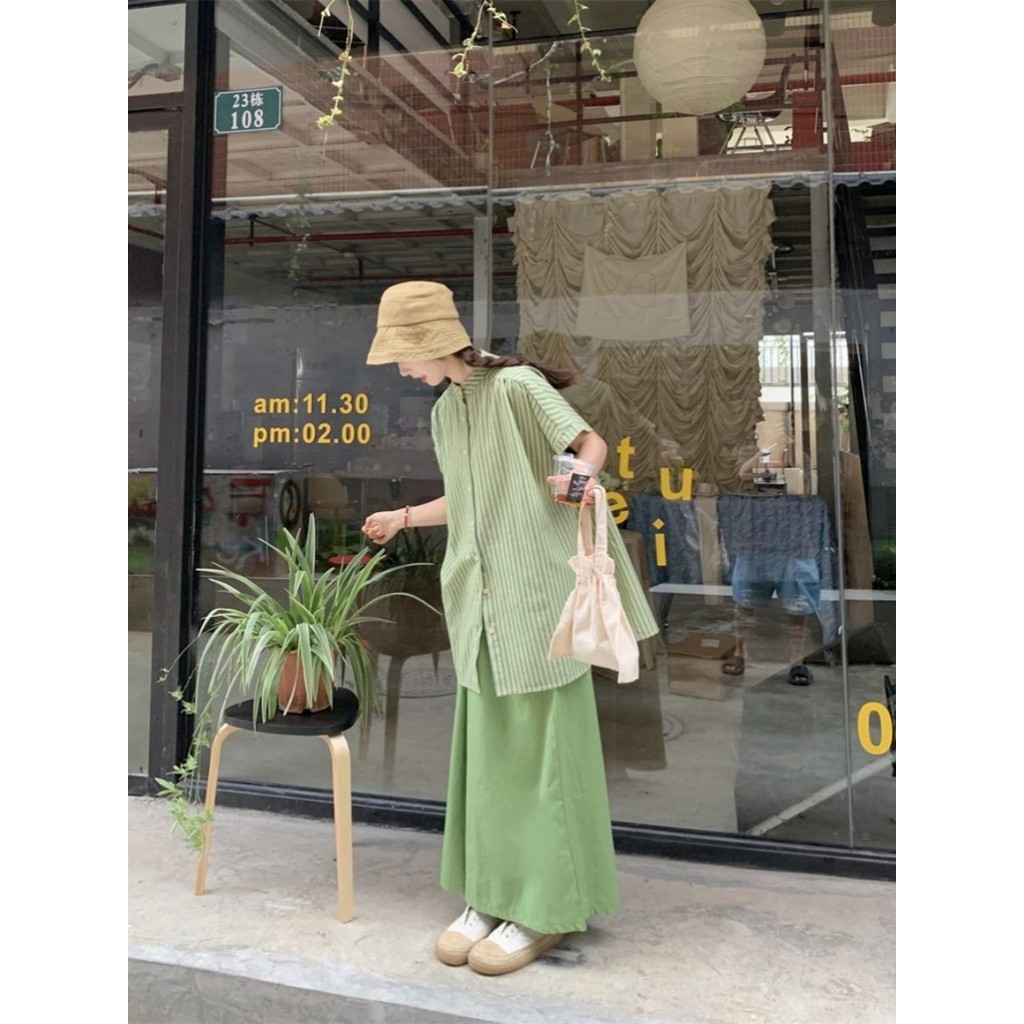 【Bess's house】áo kiểu hàn quố+quần ống rộng，set đồ nữ đi chơi，bộ quần áo nữ mùa hè，set đồ nữ sang ch