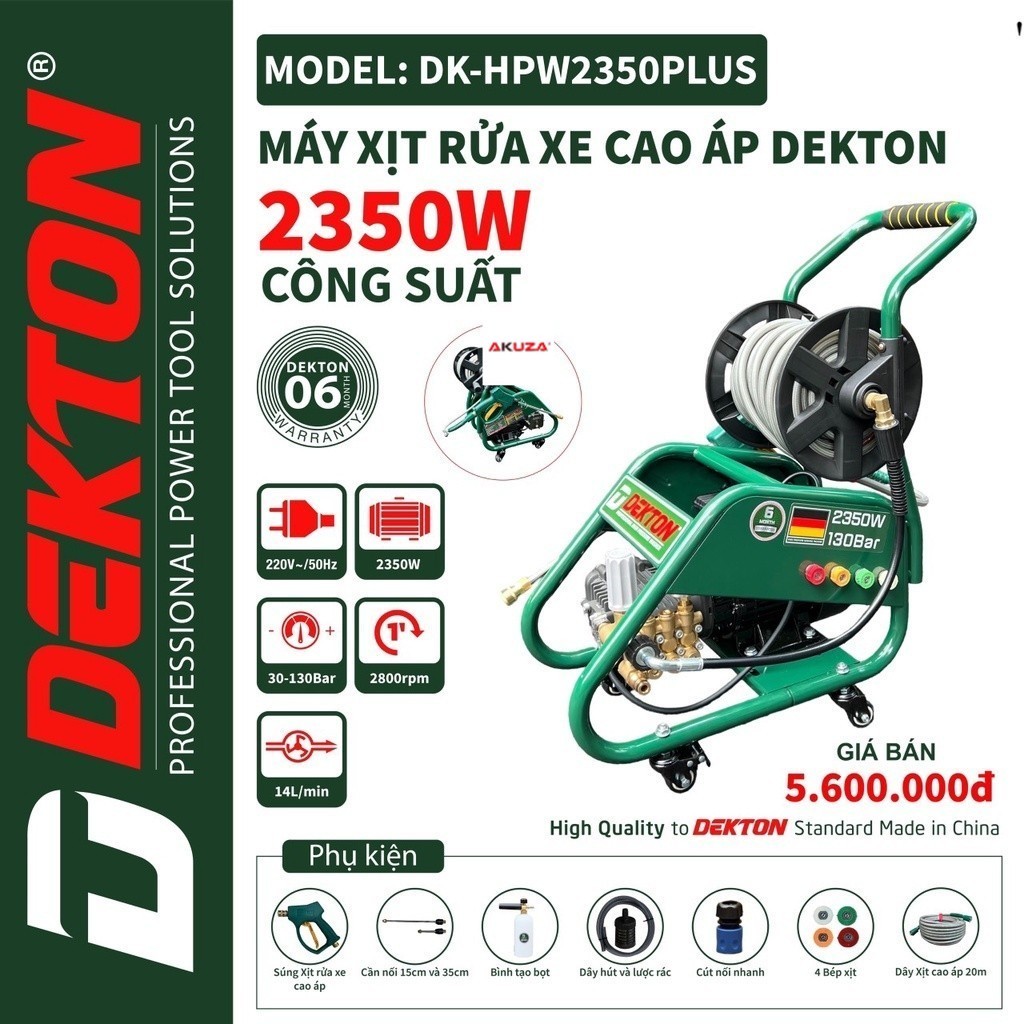 Máy Rửa Xe Dekton DK-HPW2350 plus - 2350W -  (Chuyên Nghiệp) . akuza giá sỉ
