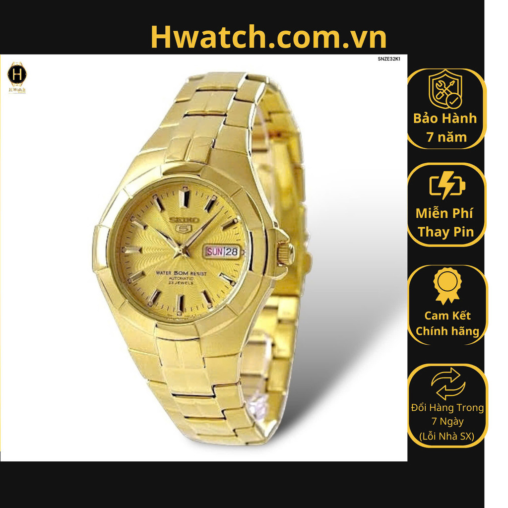 [Có sẵn] [Chính hãng]  Đồng Hồ Nam Seiko 5 Automatic SNZE32 ( SNZE32K1 ) HwatchAuthentic