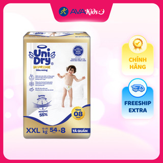 Tã quần UNIDRY Supreme Thin & Soft size XXL 54 + 8 miếng (15 - 25 kg)