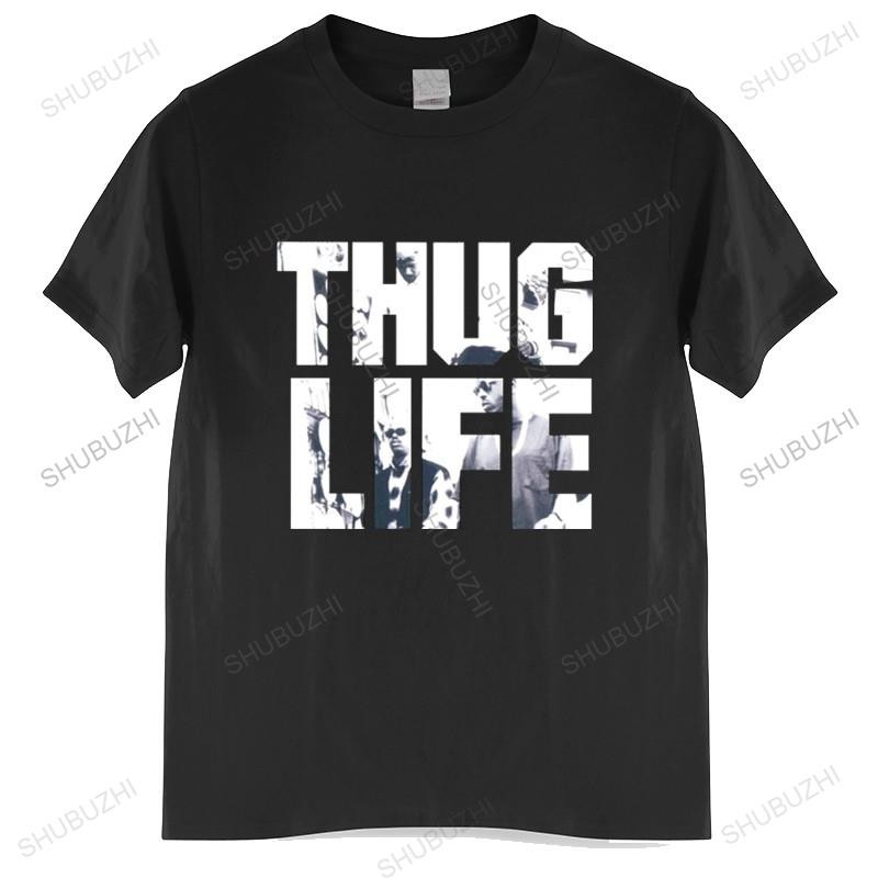 Áo nam Cotton thương hiệu mùa hè Áo thun mới THUG LIFE TUPAC SHAKUR SAKUR 2PAC Album Áo thun thương 