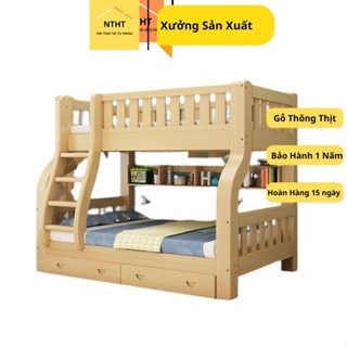 Giường tầng gỗ thông tự nhiên bền đẹp,giường 2 tầng gỗ thông