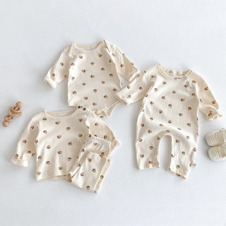 Mùa Thu Quần Áo Sơ Sinh Bé Trai Body Cotton Dễ Thương Pinecone In Tay Dài Trẻ Sơ Sinh Romper Phù Hợp Với