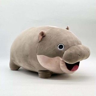 Moo Deng Hippo Plush Cute Cartoon Hippo Home Decor Throw Pillow Stuffed Toy