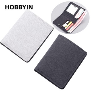 HOBBYIN Ví ngắn mini vải canvas có khóa kéo đa năng thời trang dành cho nam