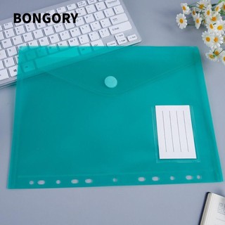 BONGORY Thư mục tệp  A4, Tệp tài liệu đầy màu sắc trong suốt, Chất lượng cao có lỗ thư mục Túi phong bì Vòng Chất kết dính