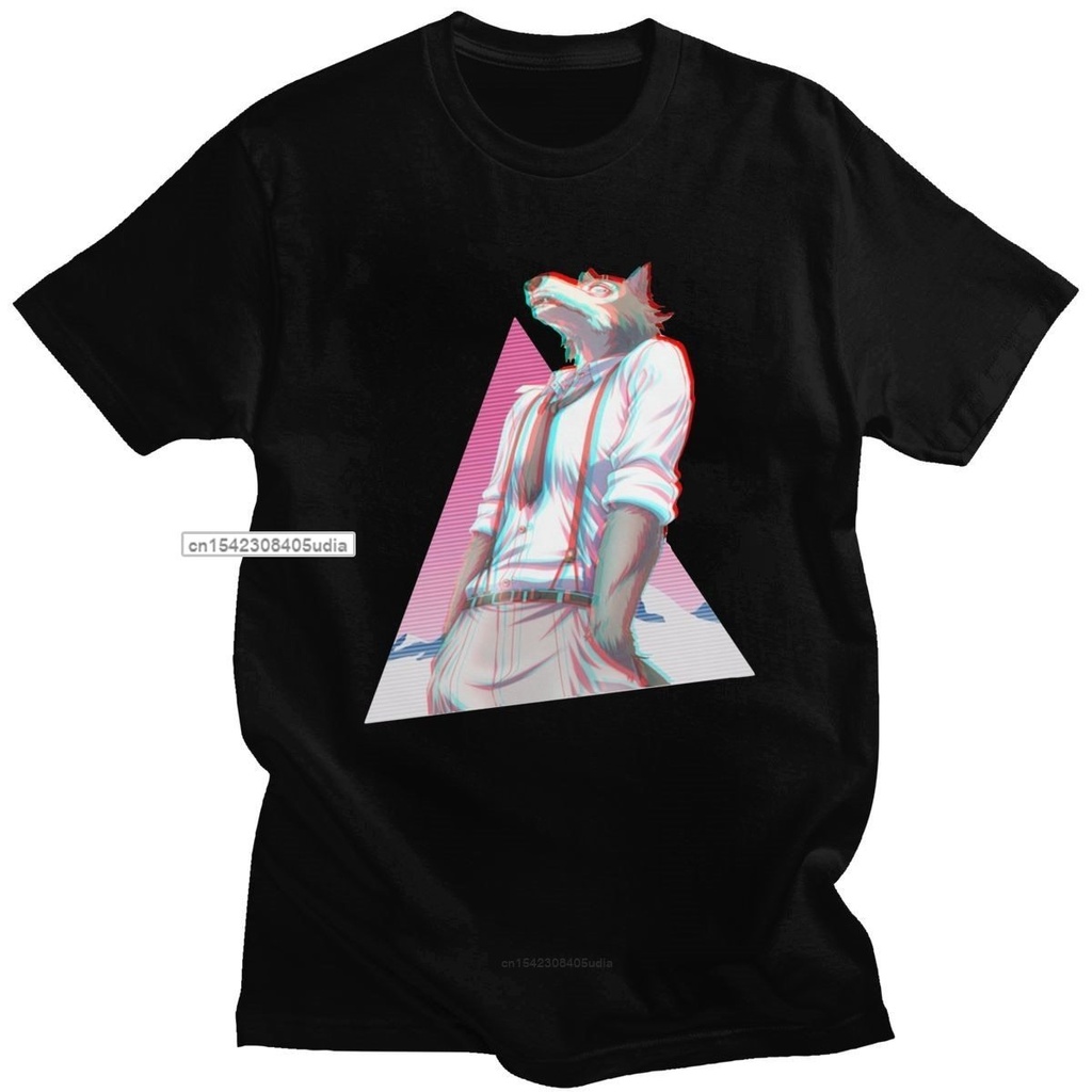 Áo Nam Manga Beastars Bằng Cotton, Thiết Kế Lông Sói Anime, Tay Ngắn Phù Hợp Thời Trang