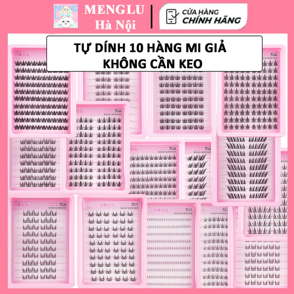 10 Hàng Lông Mi Giả Cụm Tự Dính Mi Giả Cô Gái Sẵn Keo