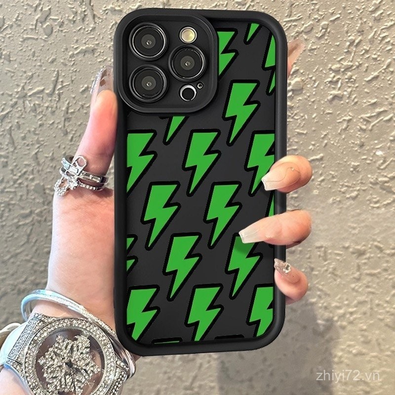 Ốp điện thoại mới Green Rainy Day Lightning Thích hợp cho iPhone 15promax 14promax xr xsmax x 13 12 