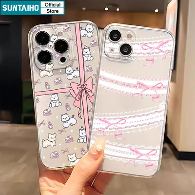 Ốp Điện Thoại Suntaiho Hoạt Hình Ngọt Ngào Dễ Thương Nơ Trong Suốt Mềm Cao Cấp Chống Sốc Cho iPhone 11 12 13 14 15 16 Pro Max IP 7 8 Plus Iphon X XS XR Xs max
