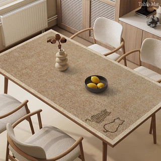  Màu nâu Retro Bàn Ăn Thảm Chống bỏng Bàn Trà Bảo Vệ Miếng Lót Cao Cấp Chống Thấm Nước Và Chống Dầu Da Khăn Trải Bàn 