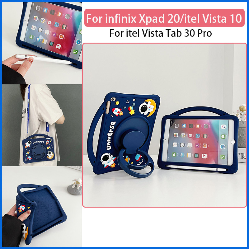 Dành cho infinix Xpad 20 itel Vista Tab 30 Pro itel Vista 10 Vỏ bảo vệ phi hành gia di động bằng sil