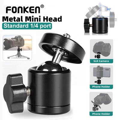 Foken Xoay Mini Bóng Đầu Vít Chân Máy Gắn Đầu Bóng Máy Ảnh Cho 1 / 4 Vít Gắn Đứng Phụ Kiện Máy Ảnh