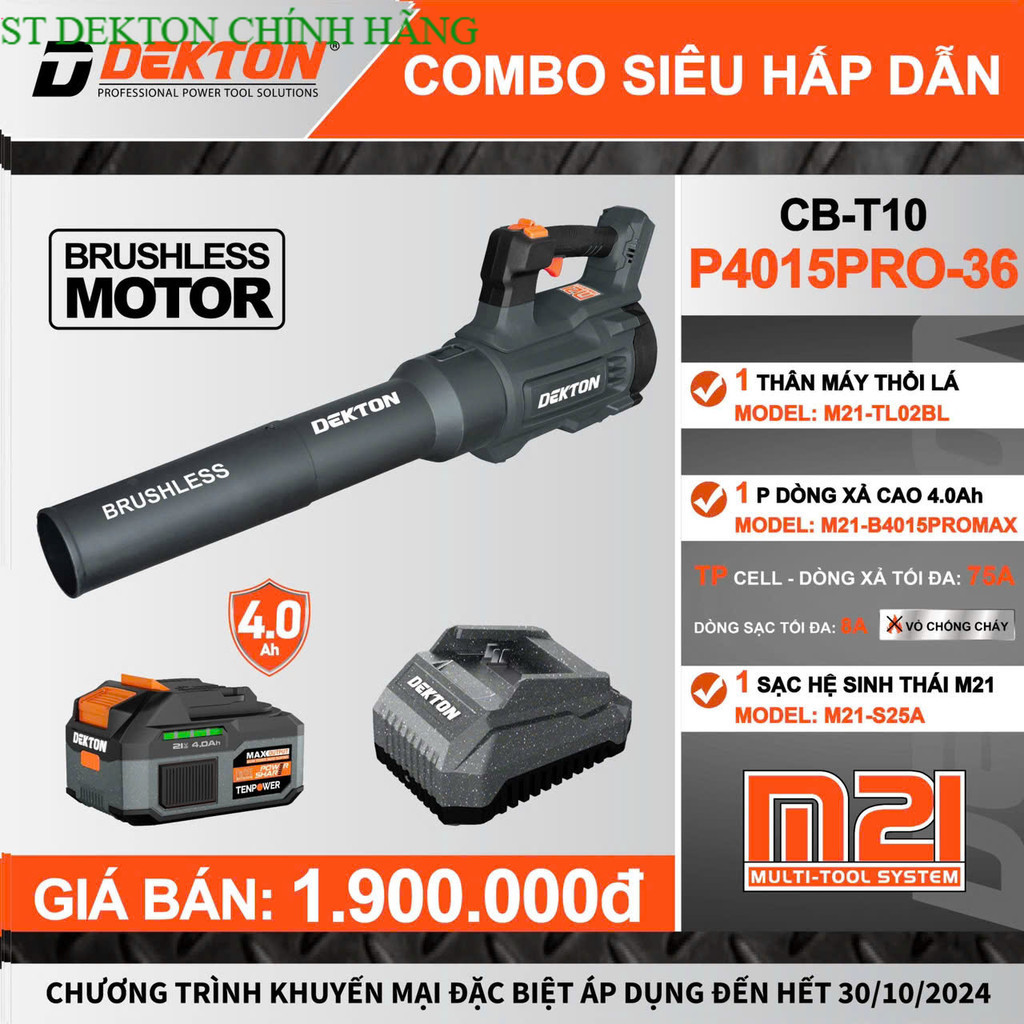 Máy Thổi Lá Dùng Pin Phổ Thông DEKTON M21-TL02BL STORE DEKTON