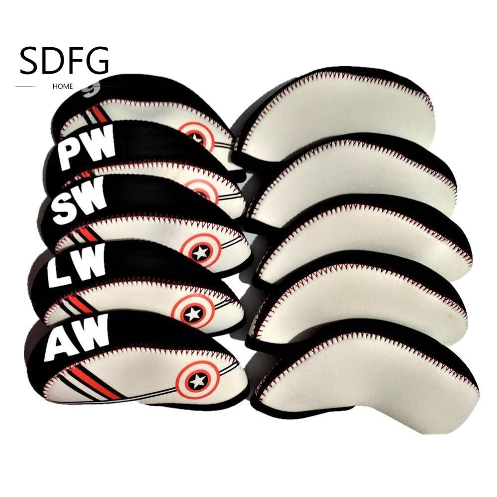 SDFG Golf Iron Headcover Wedge Cover 10 Cái / bộ Golf Iron Covers Set Vỏ Bảo Vệ Golf Putter Phụ Kiện