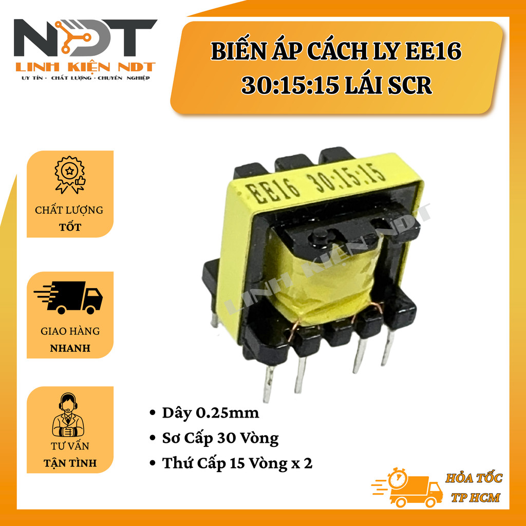 [ COMBO 5 ] Biến Áp Cách Ly EE16 SCR 30:15:15 - Linh Kiện NDT