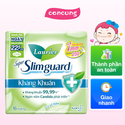 Băng vệ sinh Laurier Super SlimGuard kháng khuẩn (22,5cm 16 miếng)