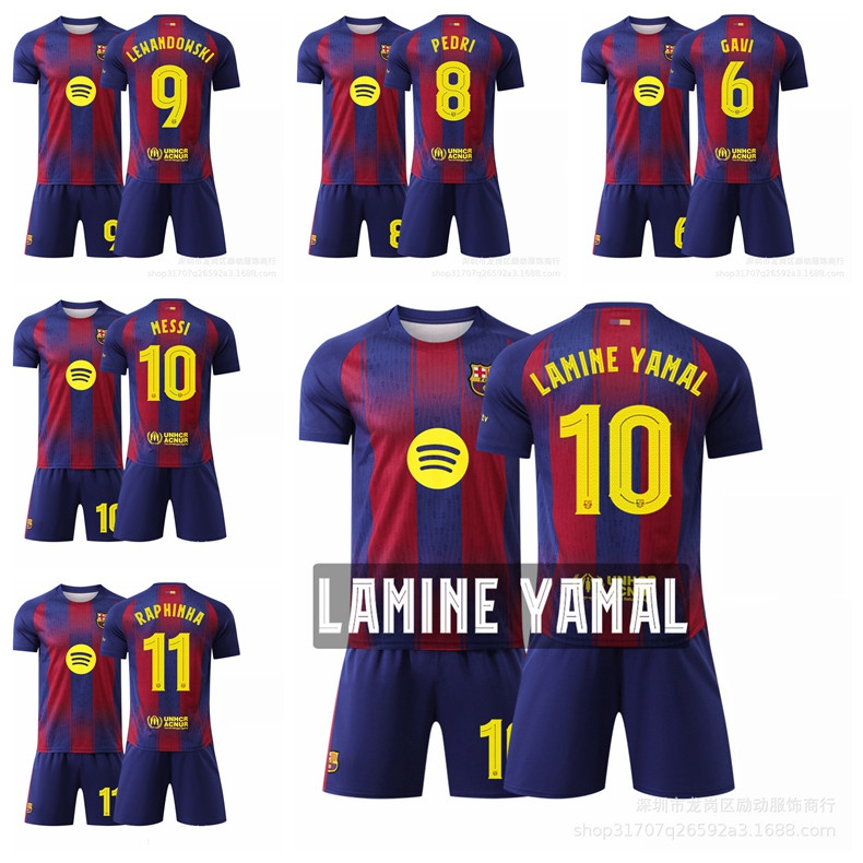 Mùa giải 2025-26 Barcelona Sân nhà UEFA Champions League Phiên bản Áo thể thao Gavi Pedri Lewandowsk