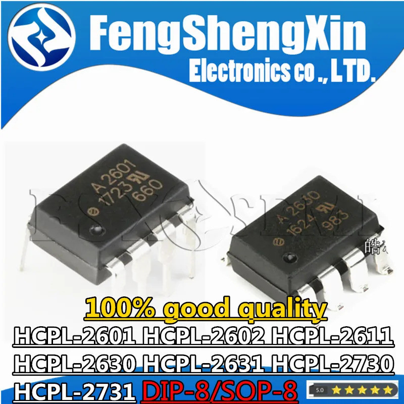 10 Miếng HCPL-2601 HCPL-2602 HCPL-2611 HCPL-2630 HCPL-2631 HCPL-2730 HCPL-2731 DIP-8 A2601 A2602 A26