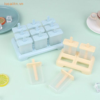 Lucaiitn kem popsicle khuôn diy máy làm kem tự chế hộp đá có que nhựa khuôn kẹo khay đá dụng cụ nhà bếp vn