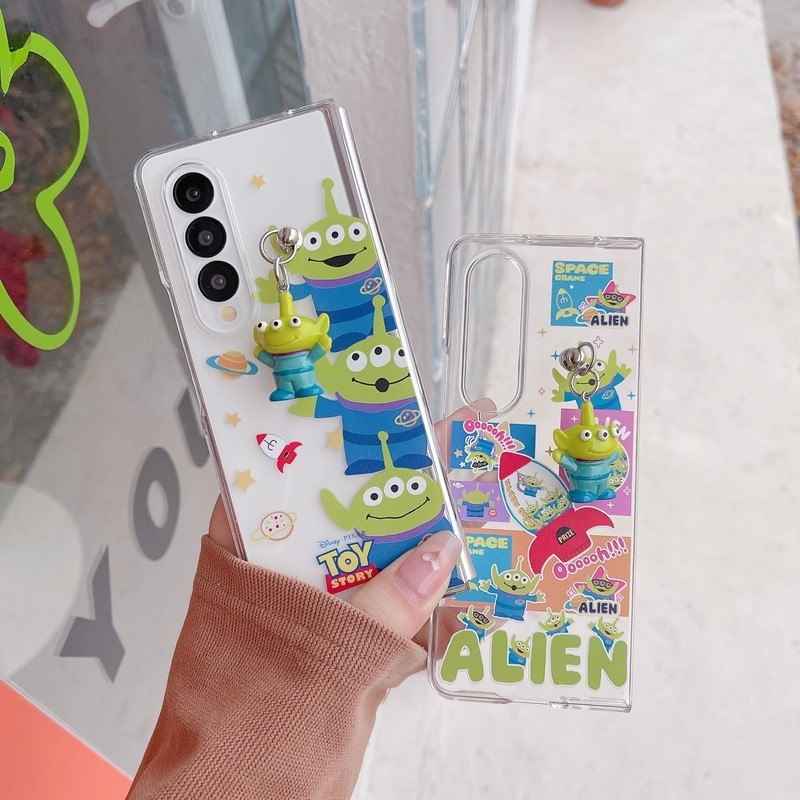 Toy-Story Alien Doll Clear Hard Case cho Samsung Galaxy Z Fold 7 6 5 4 3 Fold6 Fold7 Vỏ điện thoại c