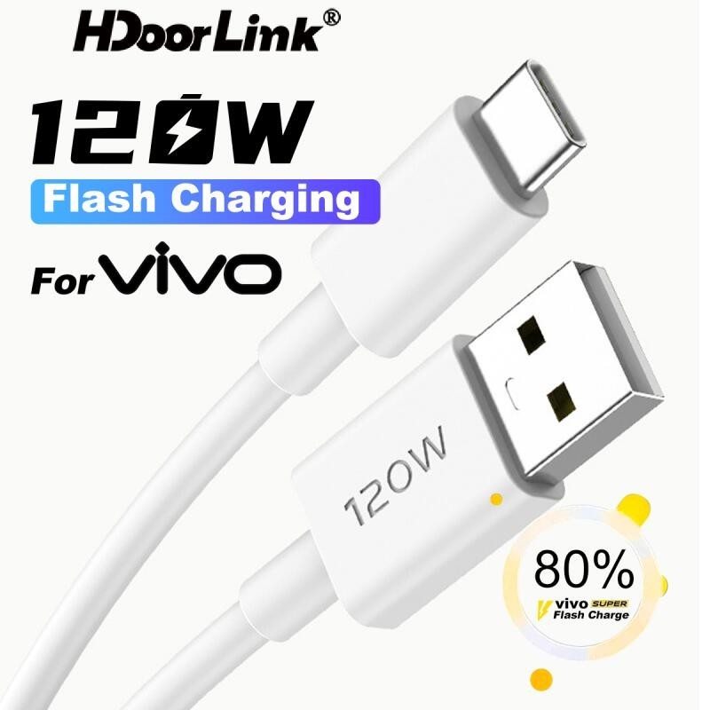 Hdoorlink 120W Loại C Cáp Sạc Siêu Flash USB Loại C Cáp Sạc Nhanh Cho VIVO iQOO 10 9 8 7 5 Pro Neo5 