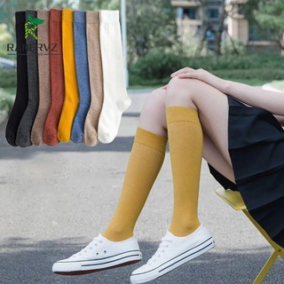 Vớ cotton cổ cao co giãn màu trơn nhiều màu sắc phong cách thể thao cho nữ