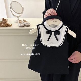  Váy Sát Nách Màu Đen Đính Nơ Tiểu Thư Cho Bé Gái 1 2 3 4 5 Tuổi MINTSCLOSET Quảng Châu - GV0342 