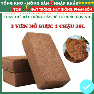  Viên nén sơ dừa chuyên dùng trồng cây các loại đất sạch hữu cơ vi sinh dinh dưỡng cho trồng rau 