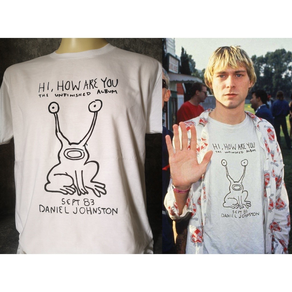 Áo thun nhập khẩu Kurt Cobain Hi How Are You Nirvana Grunge Retro Phong cách Vintage Premium
