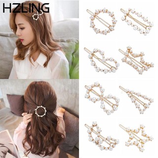Kẹp tóc kim loại đính hạt giả ngọc trai