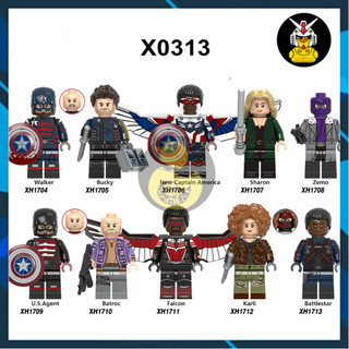 X0313  Mô Hình Siêu Anh Hùng Đồ Chơi Lắp Ráp Super Hero Nhân Vật Captain America US Agent Winter Soldier