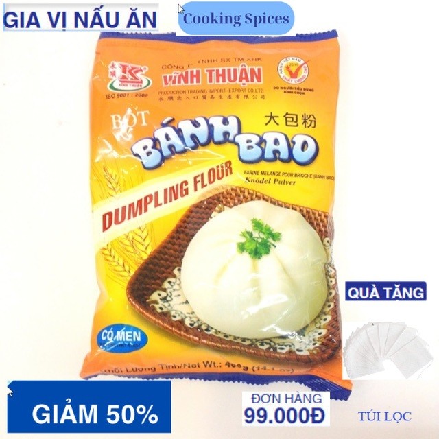 Bột bánh Bao Vĩnh thuận có sẵn men nở 400gr