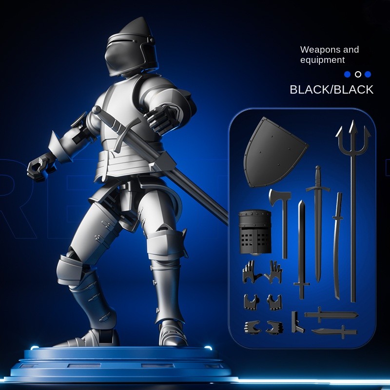 T13 Nhân Vật Hành Động Thời Trung Cổ Chiến Binh May Mắn 13 3D In Mô Hình Lắp Ráp Đồ Chơi Giả 13 Hình Trẻ Em Đồ Chơi Robot Giáp