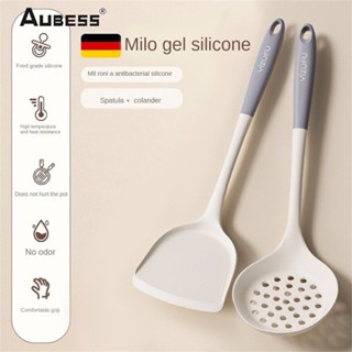 Dụng cụ nhà bếp bằng silicon chịu nhiệt 230 °C Tay cầm bằng gỗ chống dính Dụng cụ nấu ăn Thìa Muôi múc canh Lật thìa Rây lọc 【searson 
