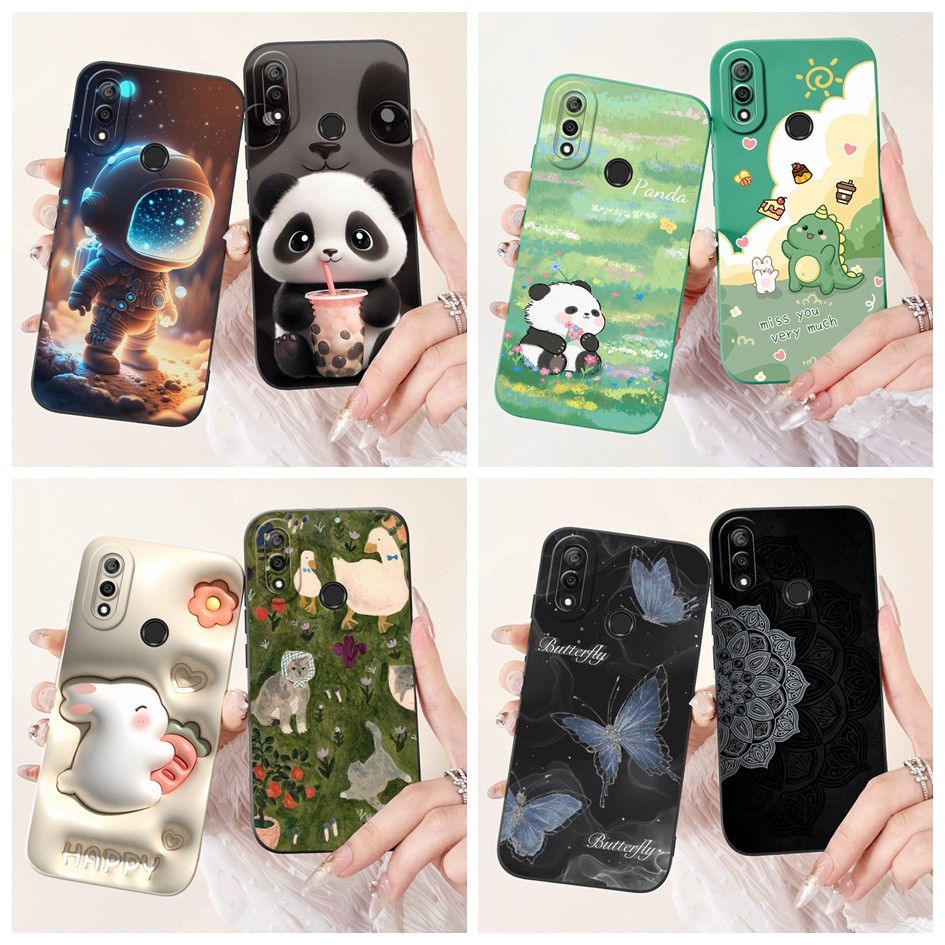 Dành Cho Huawei Y9 2019 Ốp Lưng Hoạt Hình Dễ Thương Silicon Lỏng Mềm Bảo Vệ Camera Cho HuaweiY9 2019