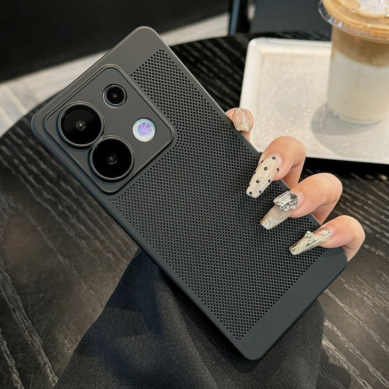 Ốp lưng siêu mỏng PC cứng tương thích cho Xiaomi Redmi Note 13 Pro 5G Vỏ điện thoại tản nhiệt rỗng