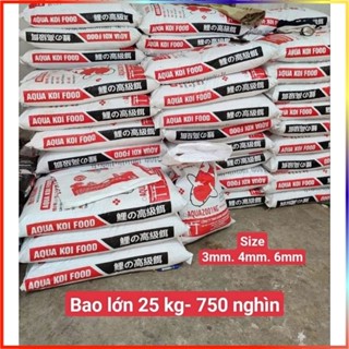 Cám koi Aqua koi 25 kg tăng màu tăng size .