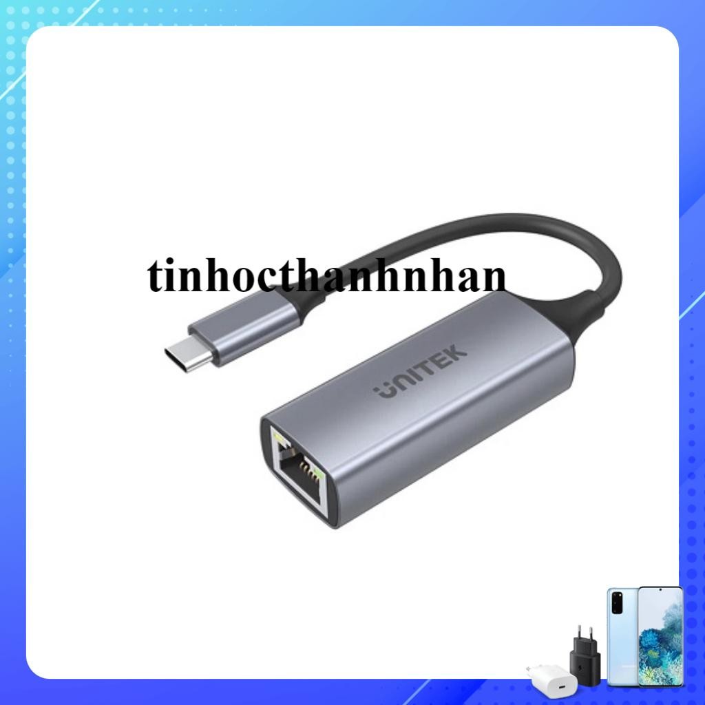 Cáp chuyển Type C sang mạng Lan 10/100/1000 Gigabit Ethernet Unitek U1312A