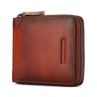 [Da Bò Chính Hãng] Ví Cao Cấp Nam Thương Hiệu CHANPINCL Da Bò Lớp Một Dây Kéo Ngắn RFID Chặn Ví Đựng Thẻ Nam