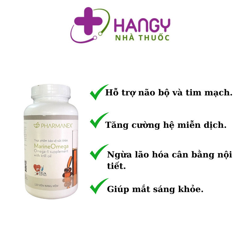Dầu cá nhuyễn thể Omega 3 Nuskin Marine hỗ trợ sức khỏe tim mạch, cải thiện thị lực, tăng cường trí nhớ (120v) - Hangy