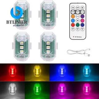 Đèn cảnh báo BTLIMER, với đèn LED nhấp nháy không dây có thể sạc lại USB điều khiển từ xa, Đèn LED không dây có độ sáng cao 8 màu chống va chạm cho xe tải Drone