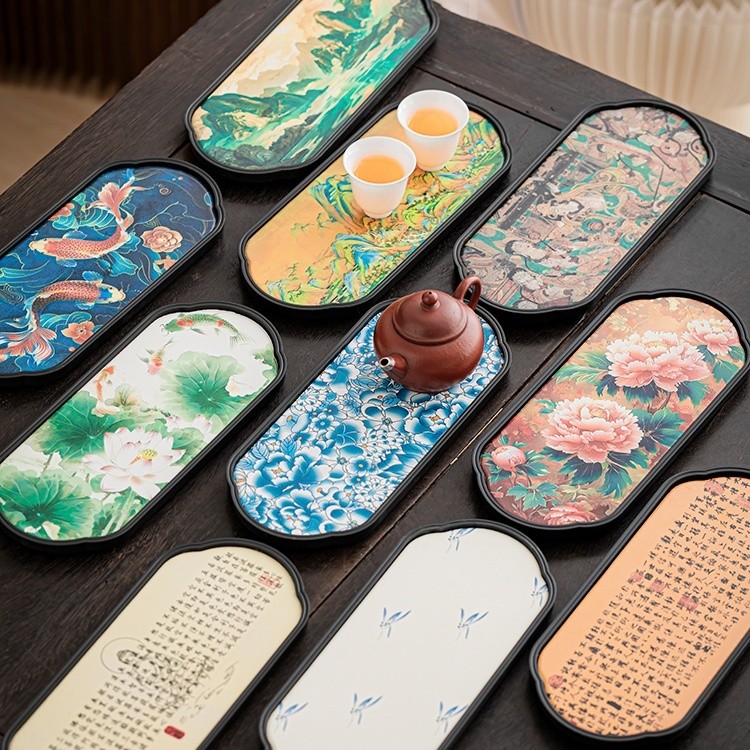 [Bộ Trà Siêu Tiết Kiệm] Khay Trà Thấm Hút Khay Trà Gốm Hợp Thời Trang Quốc Gia Kung Fu Dry Brew Bộ T